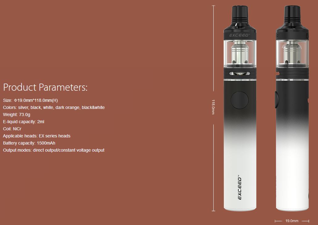 Joyetech Exceed D19 sada 1500mAh Tmavě Oranžová 1ks