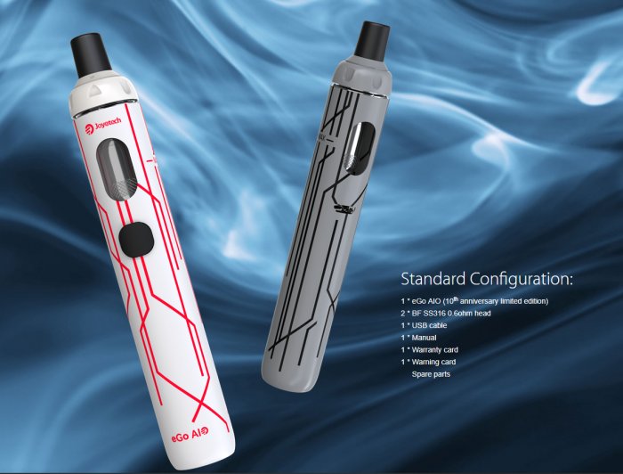 Joyetech eGo AIO elektronická cigareta 10th Anniversary Edition 1500 mAh Bílá 1 ks