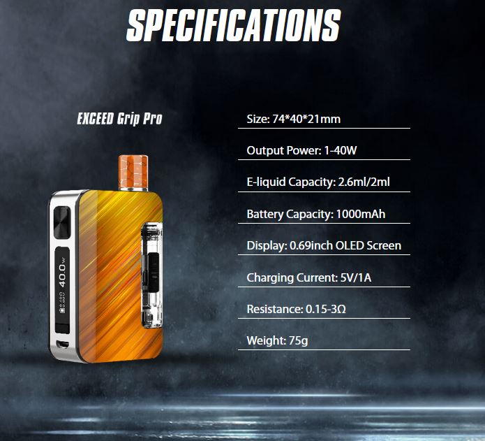 Joyetech EXCEED Grip Pro 40W Full Kit 1000 mAh Rainbow Star Trail 1 ks