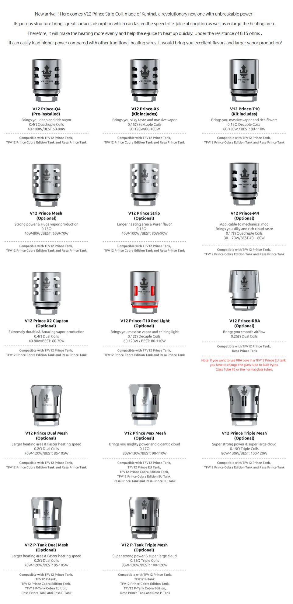 Smoktech TFV12 Prince V12 Prince - Triple Mesh žhavicí hlava 0,15ohm