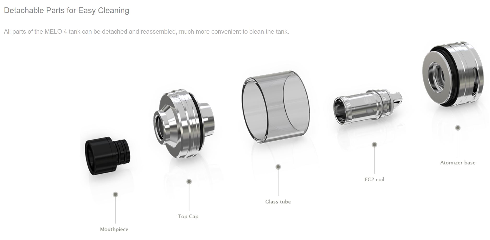 Eleaf MELO 4 clearomizér Stříbrná 4,5ml