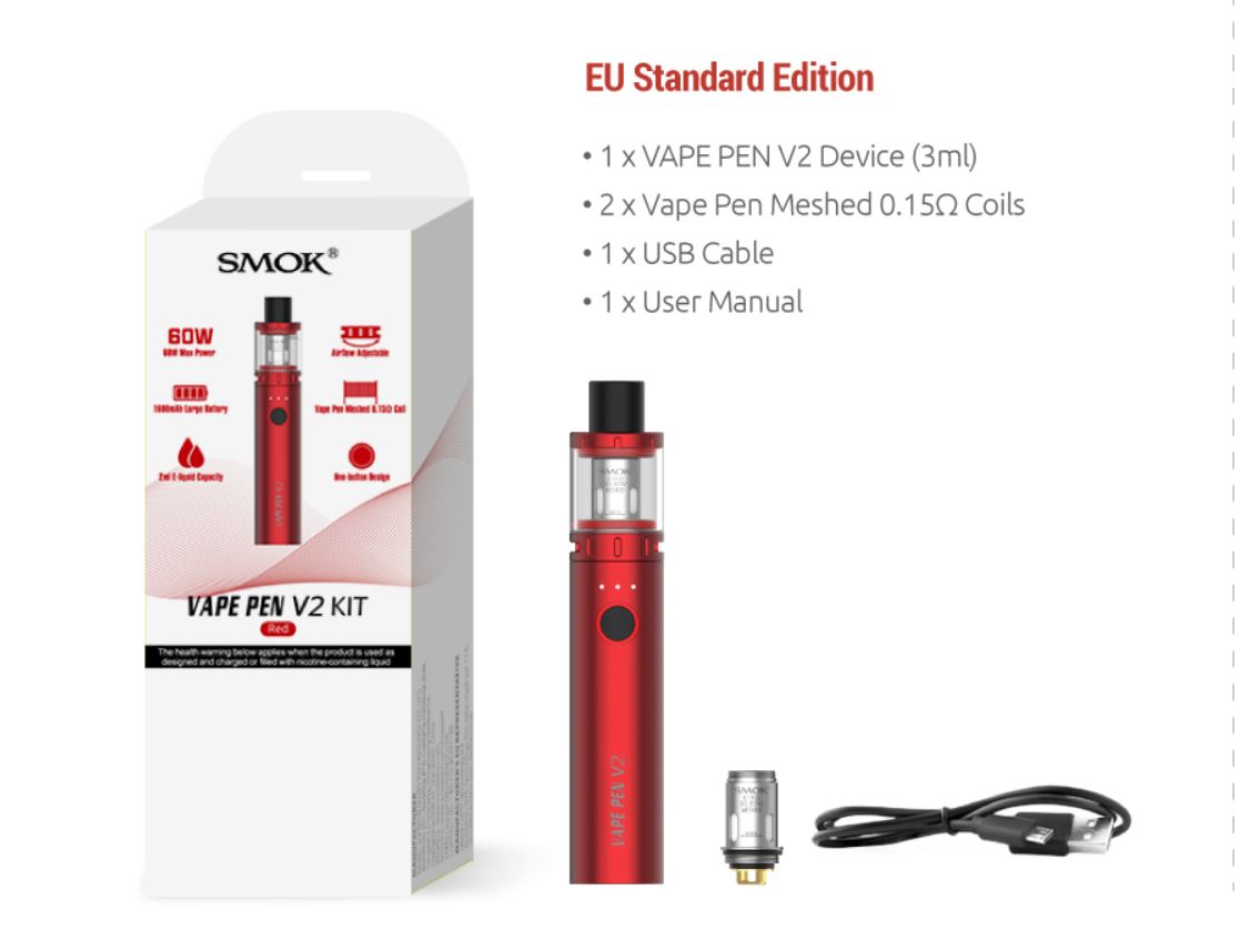Smoktech Vape Pen V2 elektronická cigareta 1600mAh 7color 1 ks