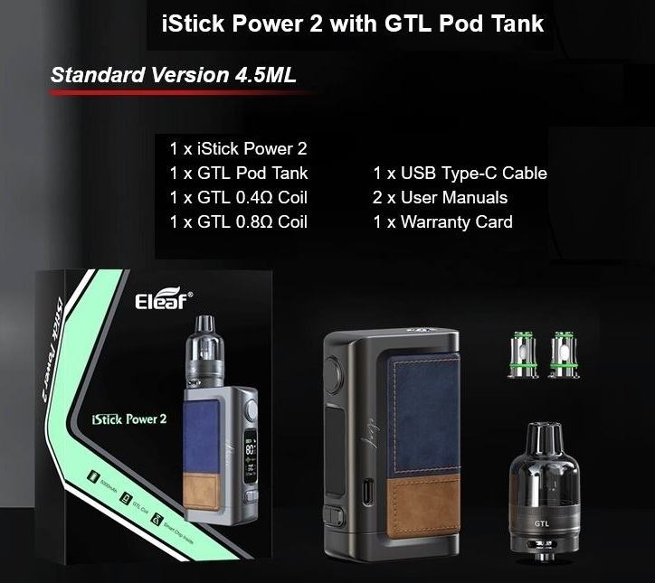 iSmoka Eleaf iStick Power 2 80 W full Kit Grip Light Brown 5000 mAh 1 ks