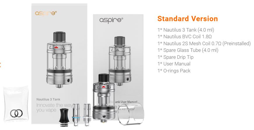 aSpire Nautilus 3 Clearomizer 4ml Black