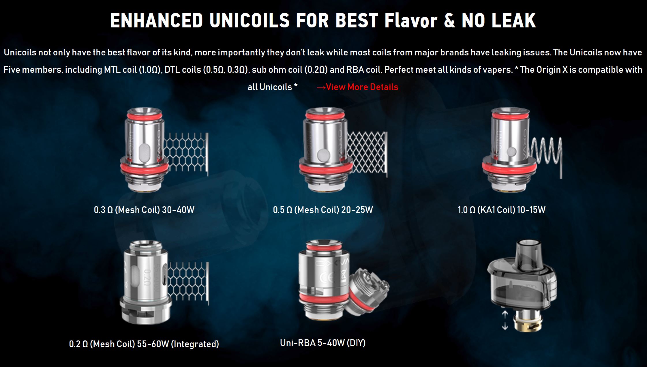 Oxva Origin X Unicoil Mesh Žhavící hlava 0,5ohm