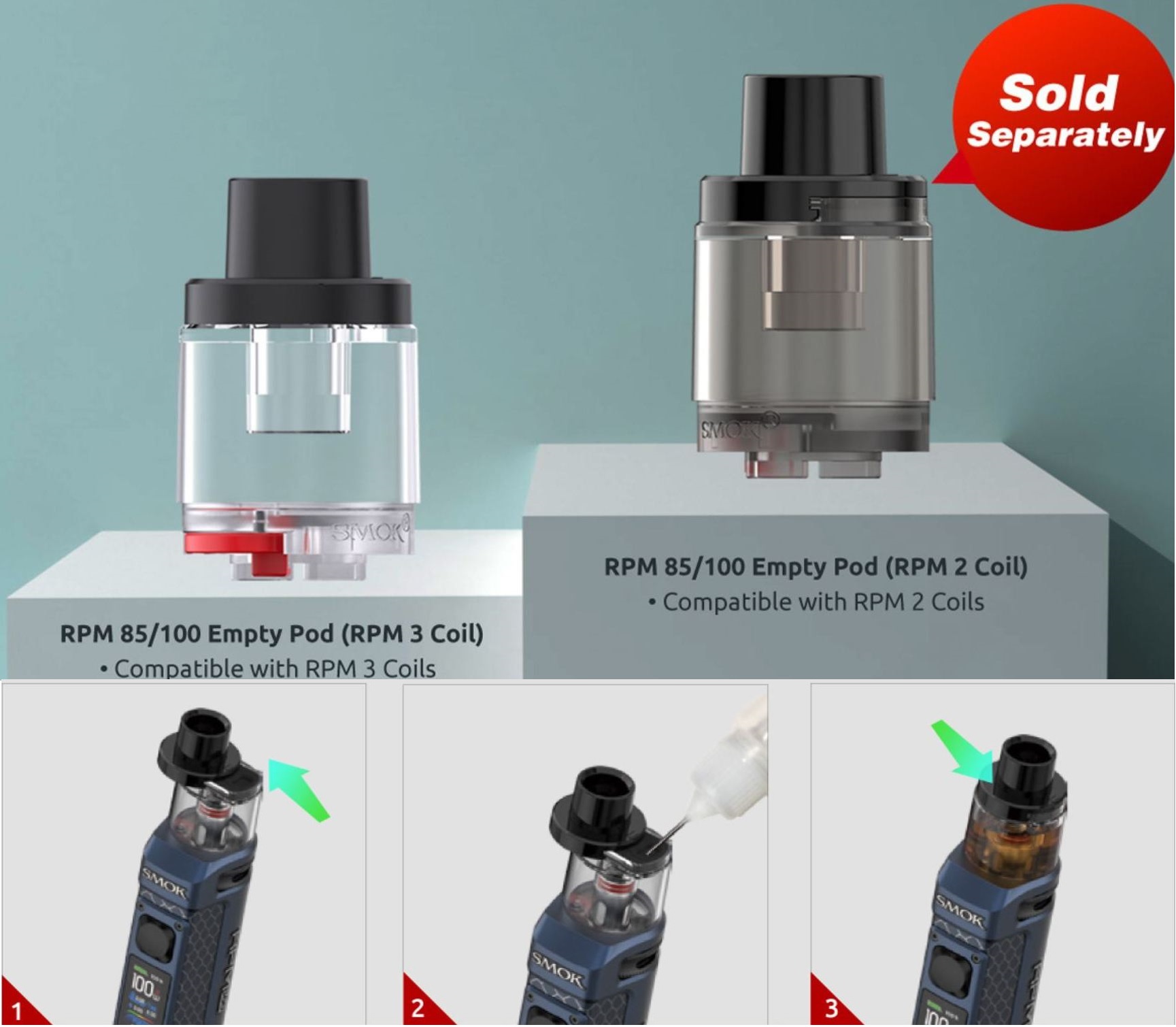 Smoktech RPM 85 grip Full Kit 3000 mAh Matte Gunmetal 1ks