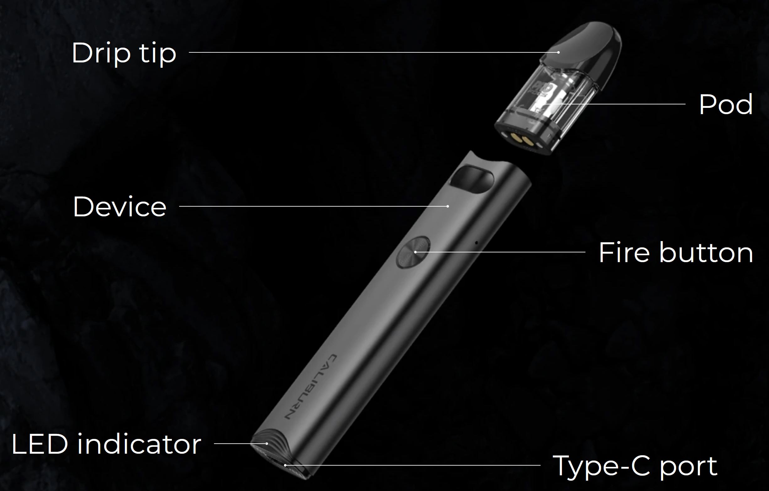 Uwell Caliburn A3 Pod Kit 520 mAh Šedá 1 ks