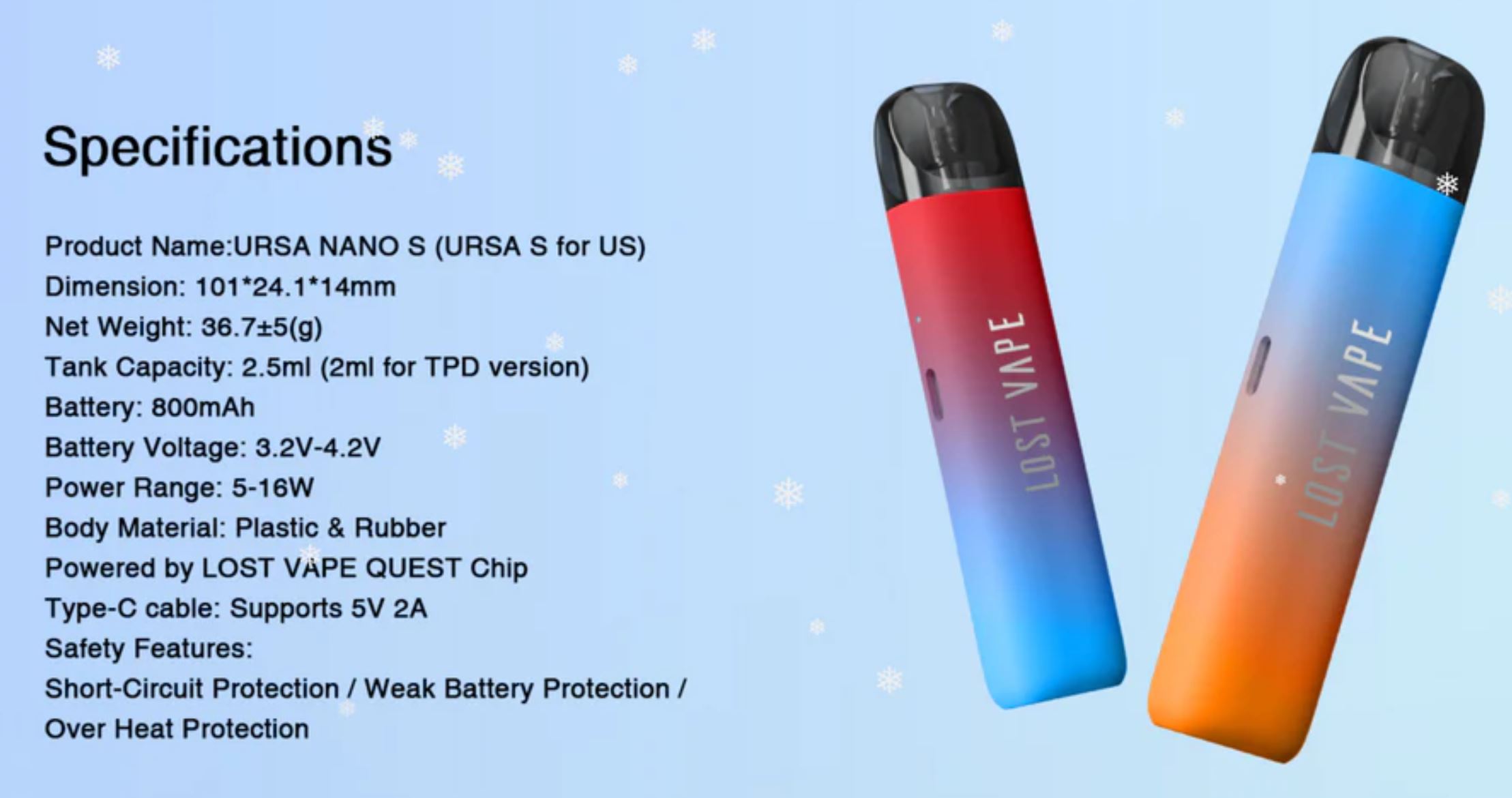 Lost Vape Ursa Nano S Pod 800 mAh Stone Grey 1 ks