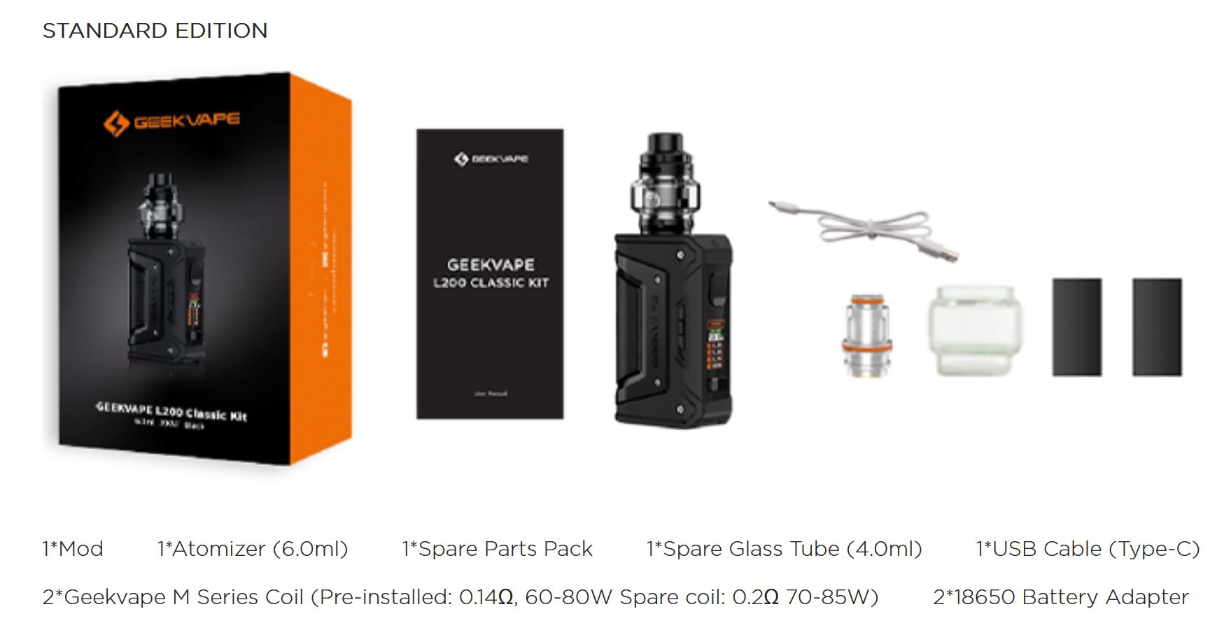 GeekVape L200 Classic Kit s Z Max Tank 200W Red 0 mAh 1 ks