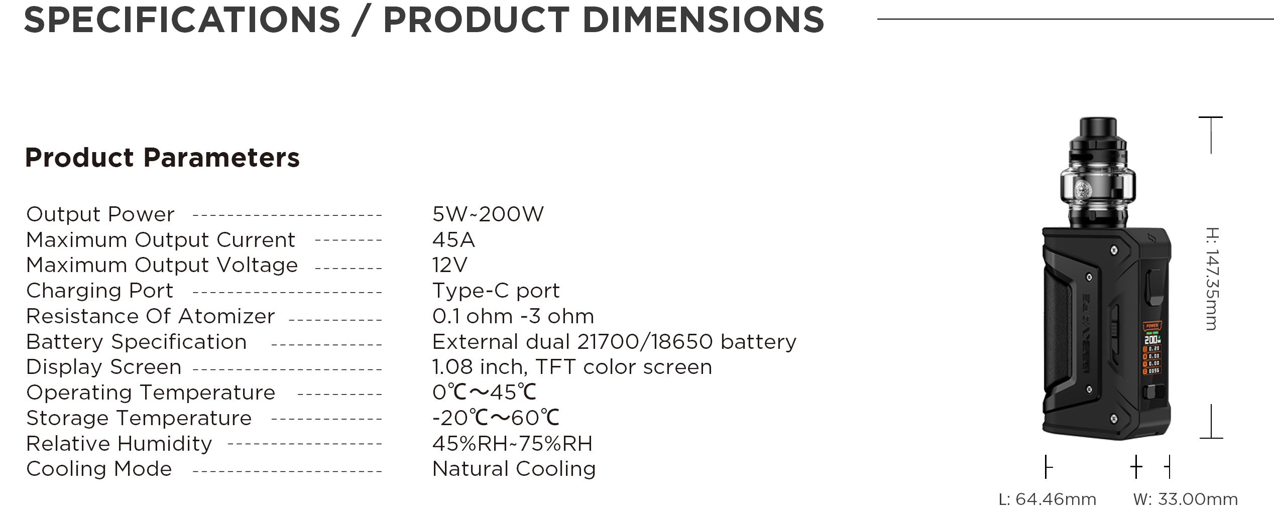 GeekVape L200 Classic Kit s Z Max Tank 200W Volcanic Grey 0 mAh 1 ks