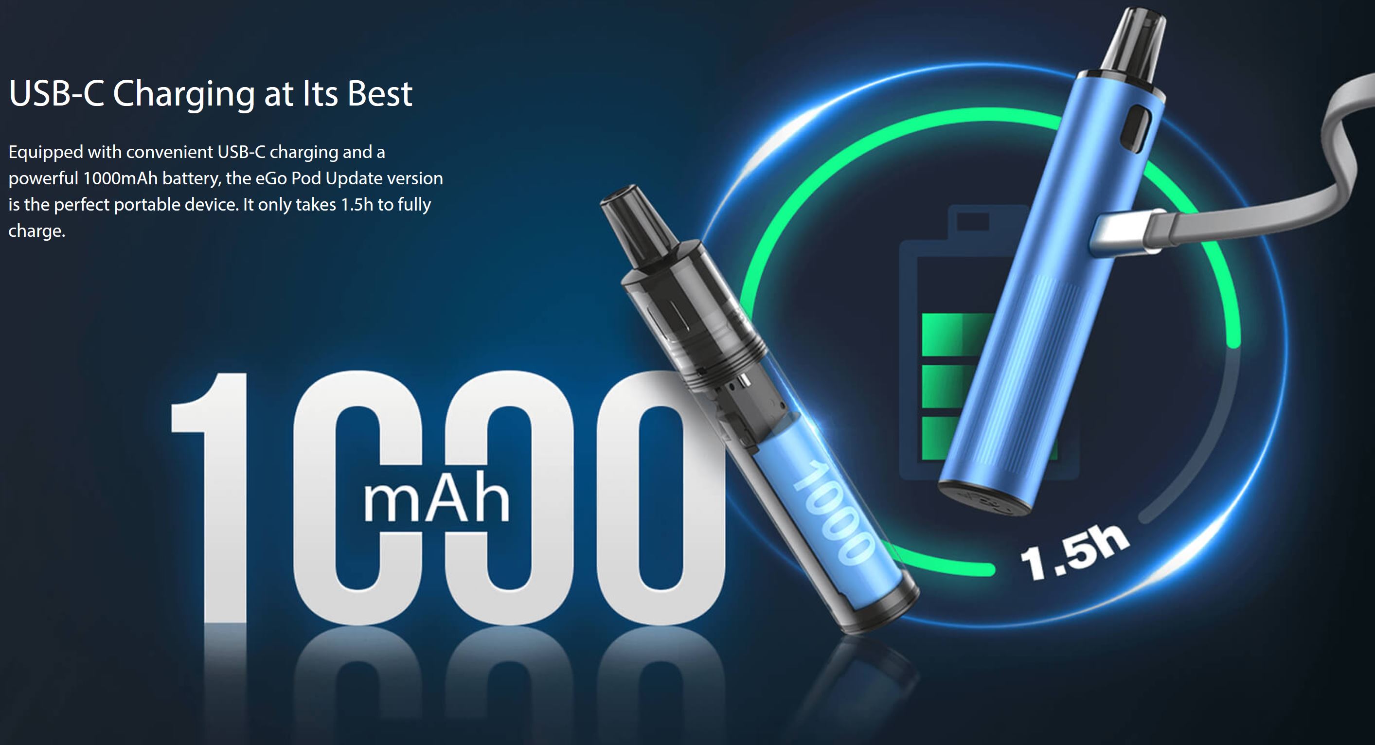 Joyetech eGo Pod Kit Update Version 1000 mAh Rich Blue 1 ks