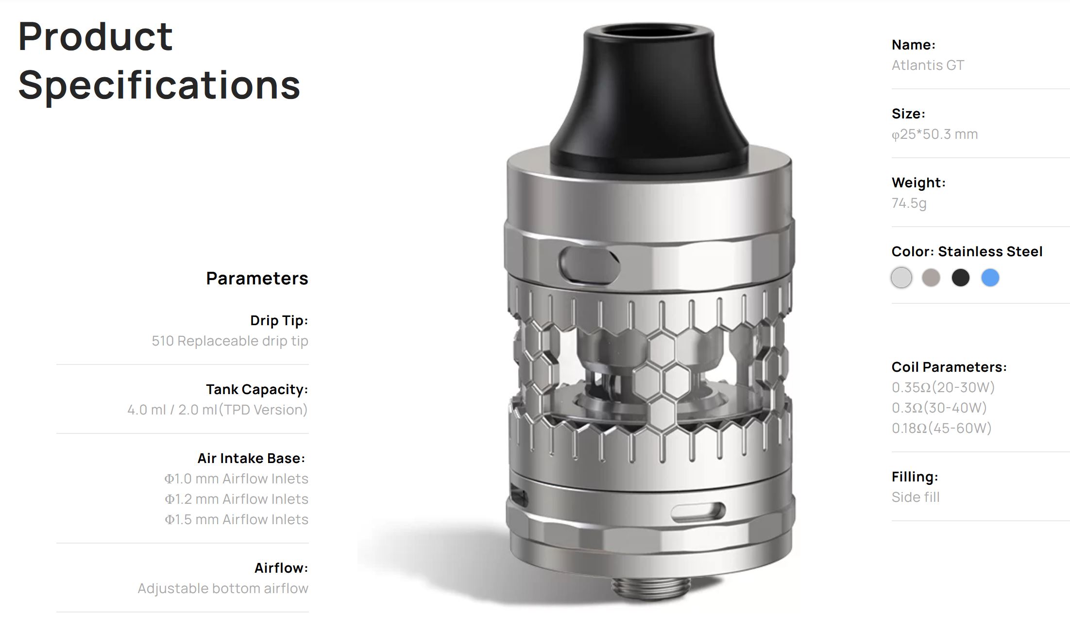 Aspire x Taifun Atlantis GT Gunmetal 4ml
