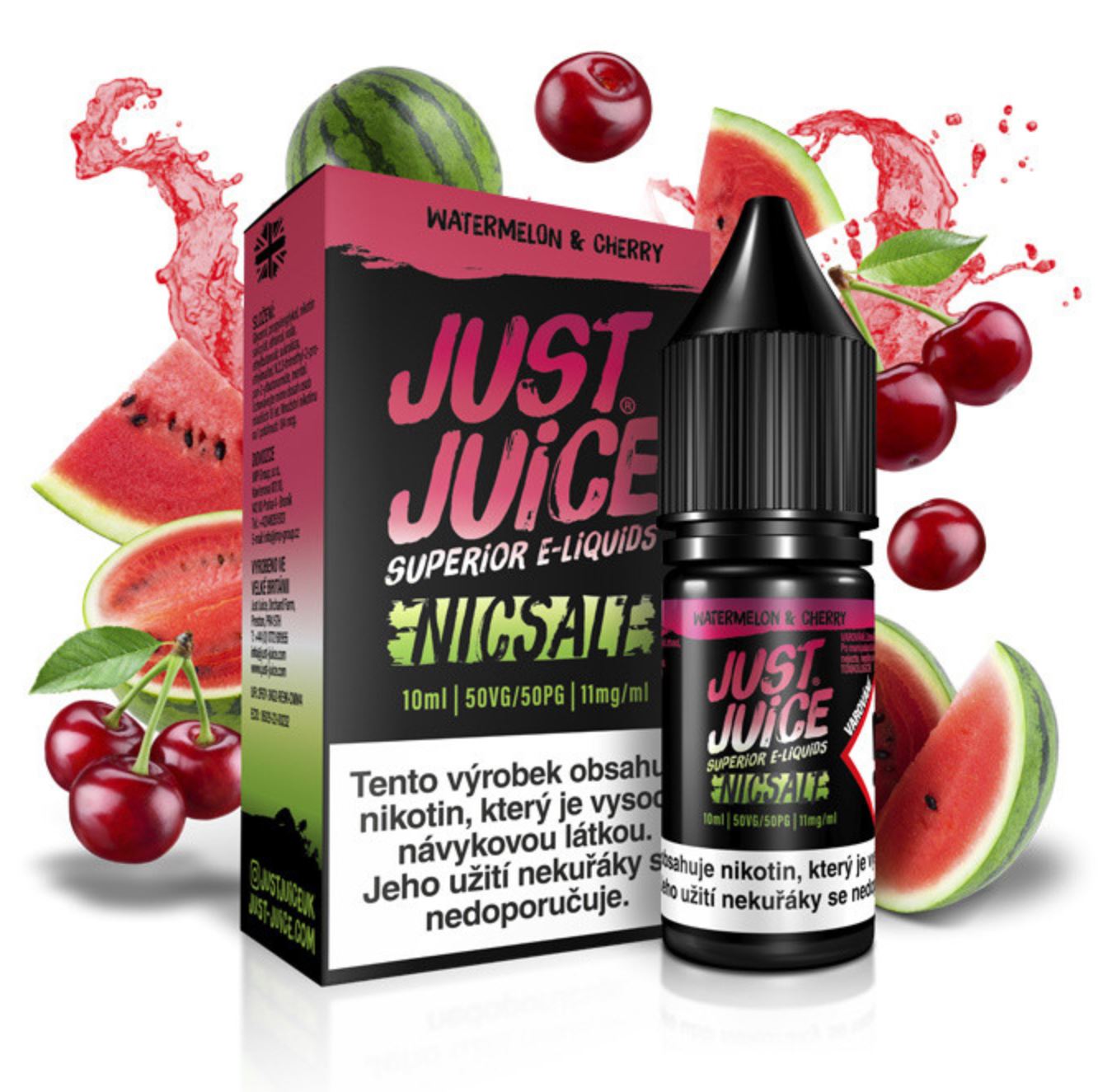 Just Juice Salt Watermelon & Cherry (Vodní meloun & třešeň) 10 ml 20 mg