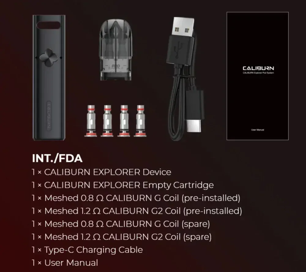 Uwell Caliburn Explorer Pod Kit 1000 mAh Silver 1ks