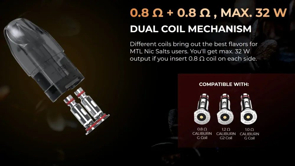 Uwell Caliburn Explorer Pod Kit 1000 mAh Orange & Black 1ks