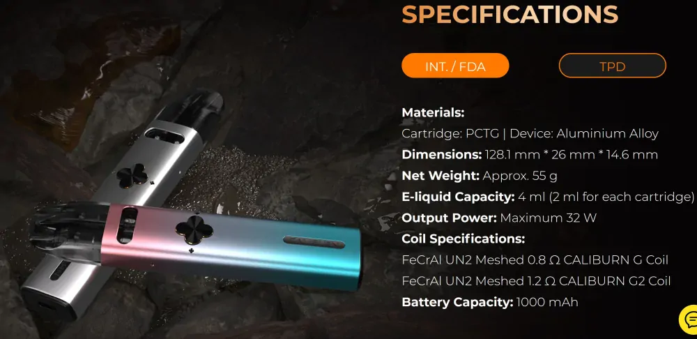 Uwell Caliburn Explorer Pod Kit 1000 mAh Pink & Cyan 1ks
