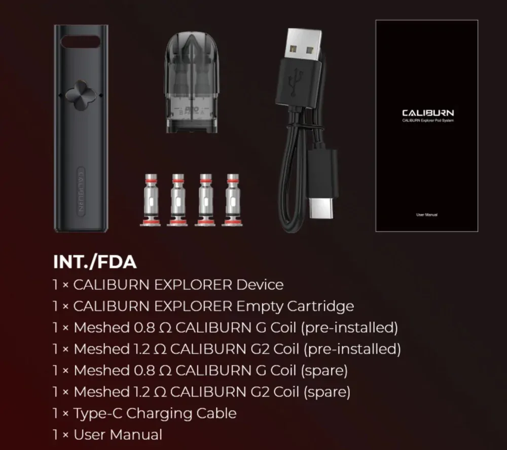 Uwell Caliburn Explorer Pod Kit 1000 mAh Pink & Cyan 1ks