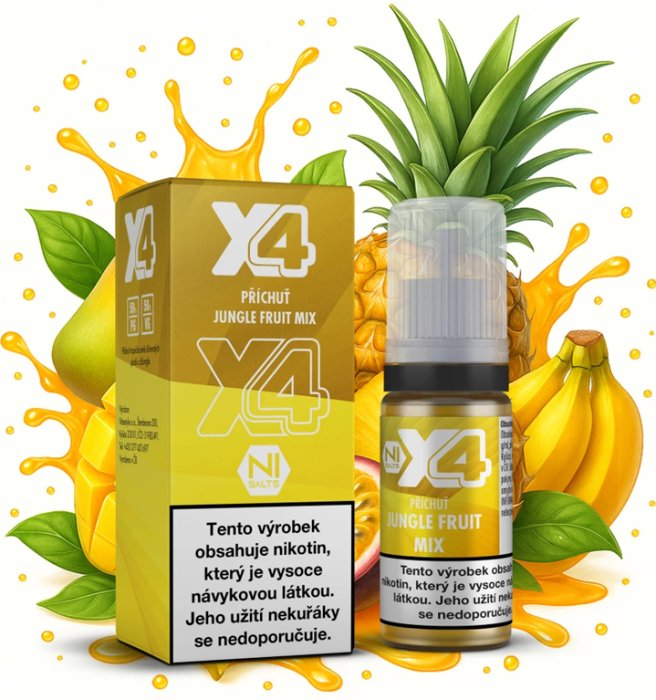 X4 Bar Juice - Tropické ovoce (Jungle Fruit Mix) 10ml - 10mg