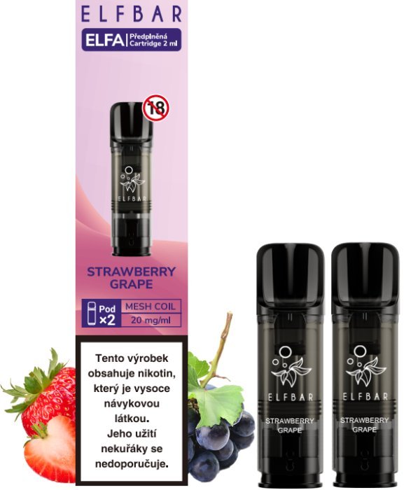 Elf Bar ELFA cartridge 2Pack Strawberry Grape 20 mg
