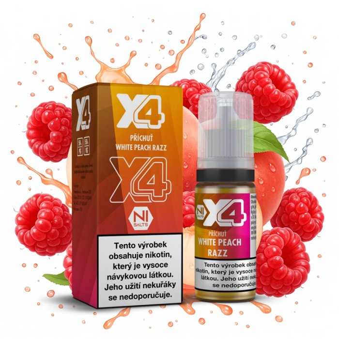X4 Bar Juice - Broskev a malina (White Peach Razz) 10ml - 10mg 