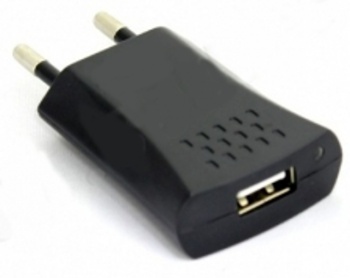 USB adaptér 230V - 5V/500mA USB Black