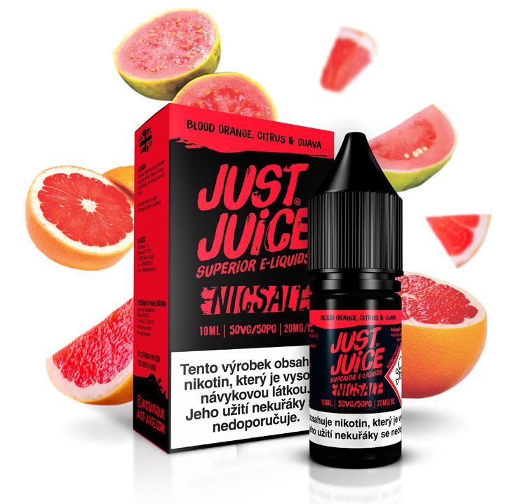 Just Juice Salt Blood Orange, Citrus & Guava (Červený pomeranč, citron a guava) 10 ml 20 mg