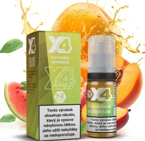 X4 Bar Juice - Broskev, mango a meloun (Peach Mango Watermelon) 10ml - 20mg