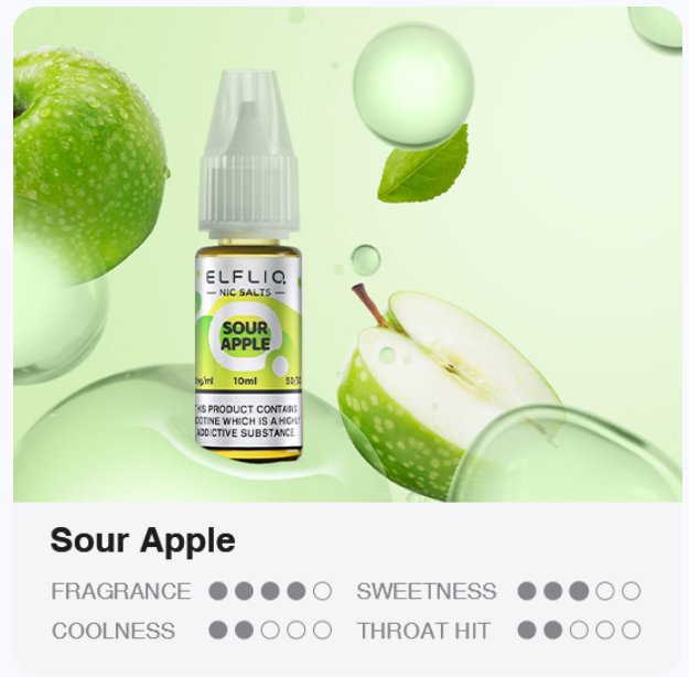 ELFLIQ Nic SALT Sour Apple 10ml 20mg
