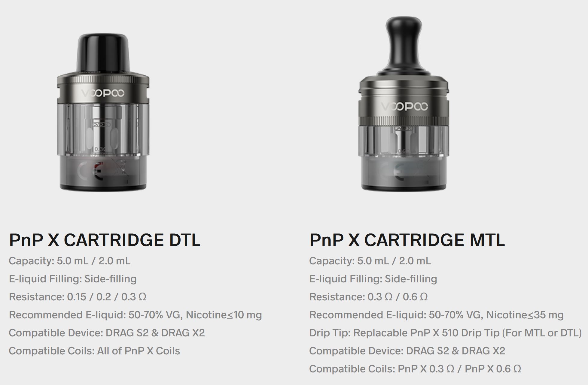 VooPoo PnP X DL cartridge 5ml Black 1 ks