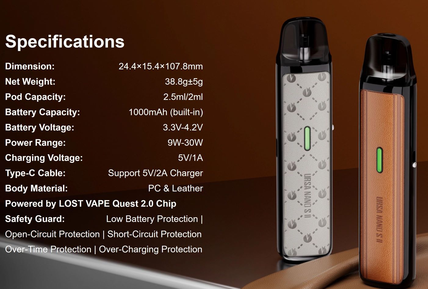 Lost Vape Ursa Nano S 2 Pod 1000 mAh Black Thorns 1 ks