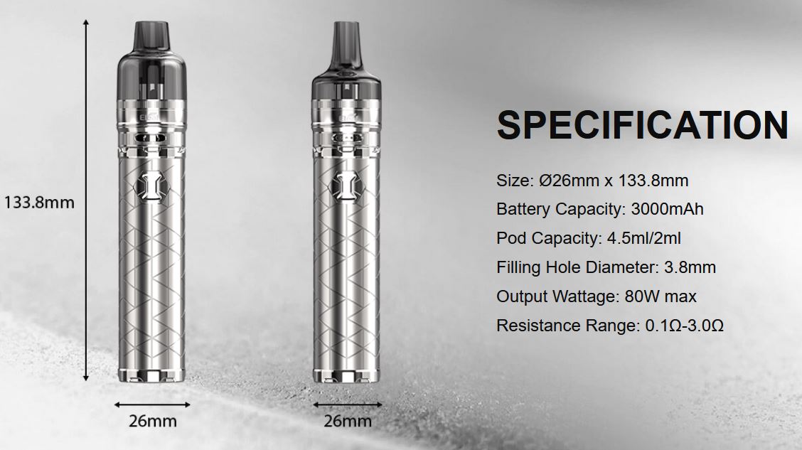 iSmoka Eleaf iJust 3 GTL Pod Tank elektronická cigareta 3000 mAh Gun Metal 1 ks