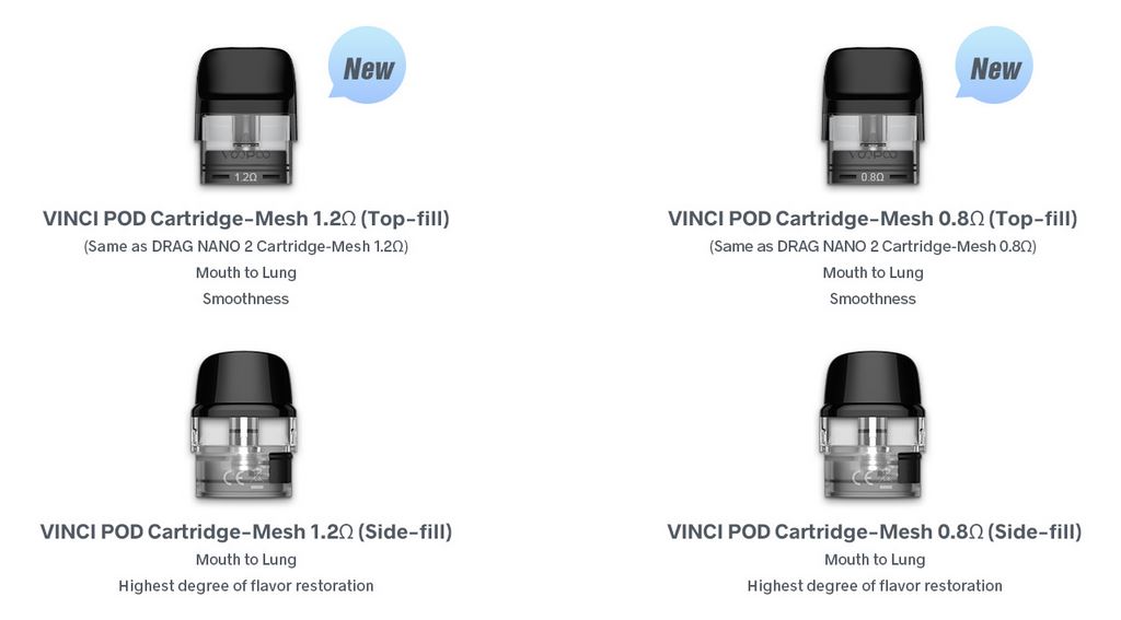 VOOPOO Vinci Pod (Drag Nano 2) cartridge 0,8ohm 2ml