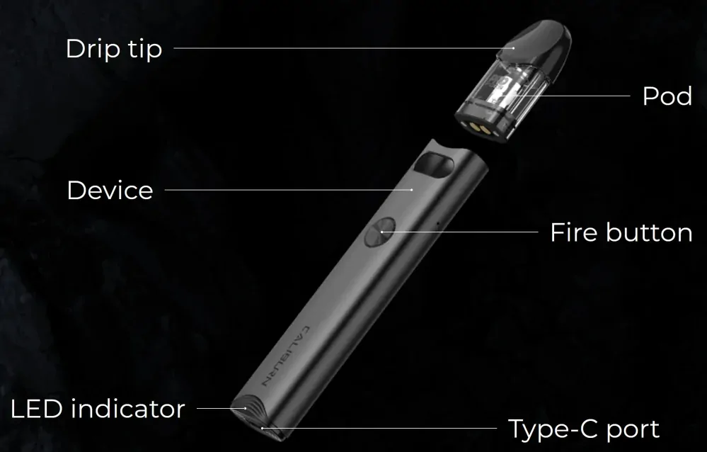 Uwell Caliburn A3 Pod Kit 520 mAh Černá 1 ks