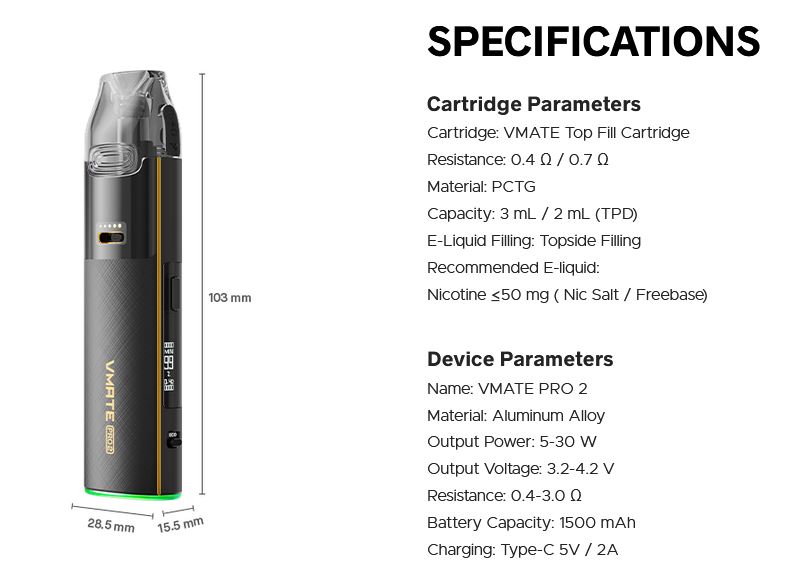 VooPoo VMate Pro 2 Pod 1500 mAh Fresh Green 1 ks
