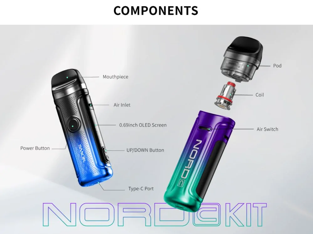 Smoktech NORD C 50W 1800 mAh Transparent Black 1 ks