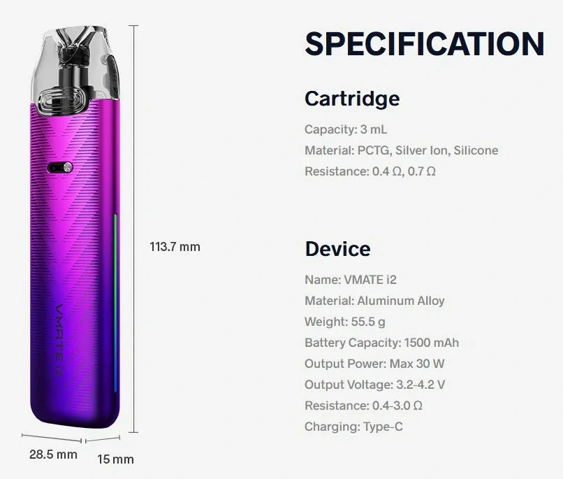 VooPoo Vmate i2 Pod 1500 mAh Space Grey 1 ks