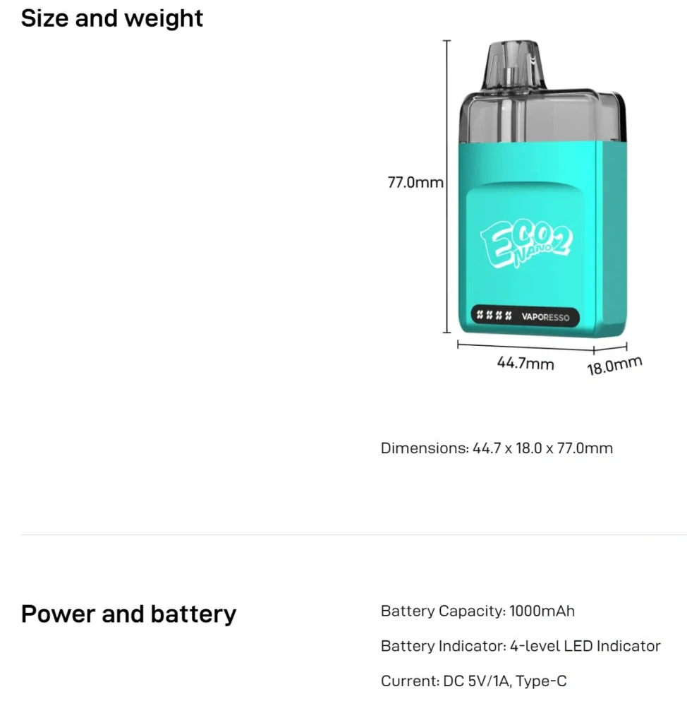 Vaporesso ECO Nano 2 Pod 1000 mAh Sunkissed Amber 1 ks