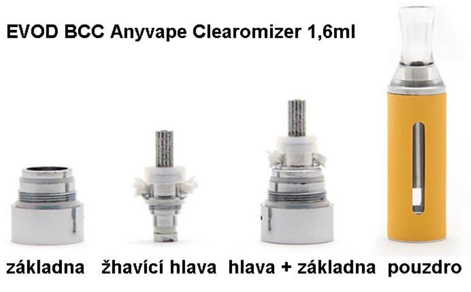 Microcig EVOD MT3 Clearomizer 2,2ohm 1,6ml Černý