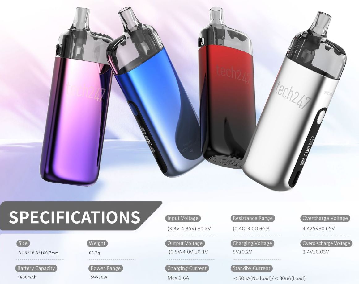 Smoktech Tech247 Pod 1800mAh Black 1 ks