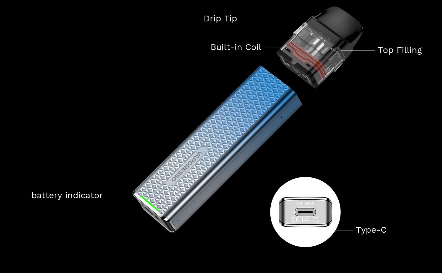 Vaporesso XROS 3 Mini Pod 1000 mAh Sky Blue 1 ks