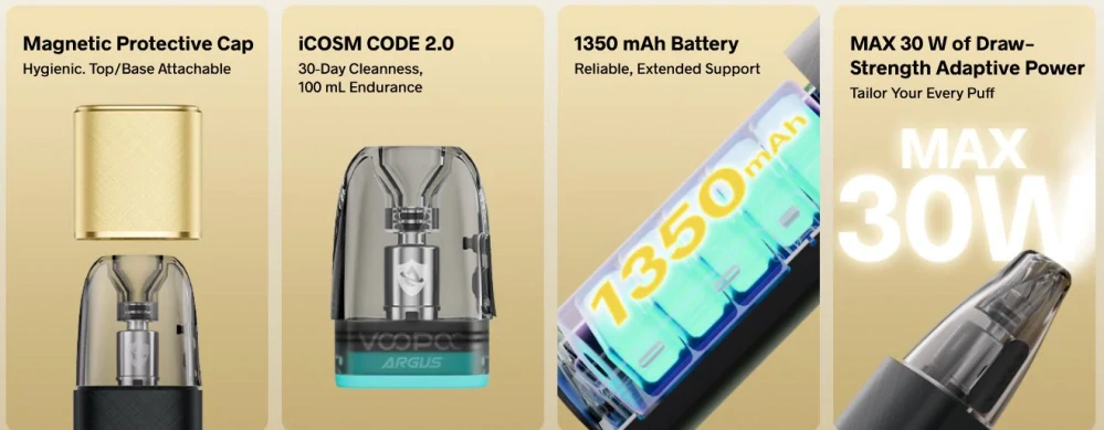 VOOPOO ARGUS KLYC Pod 1350 mAh Red & Gold 1 ks