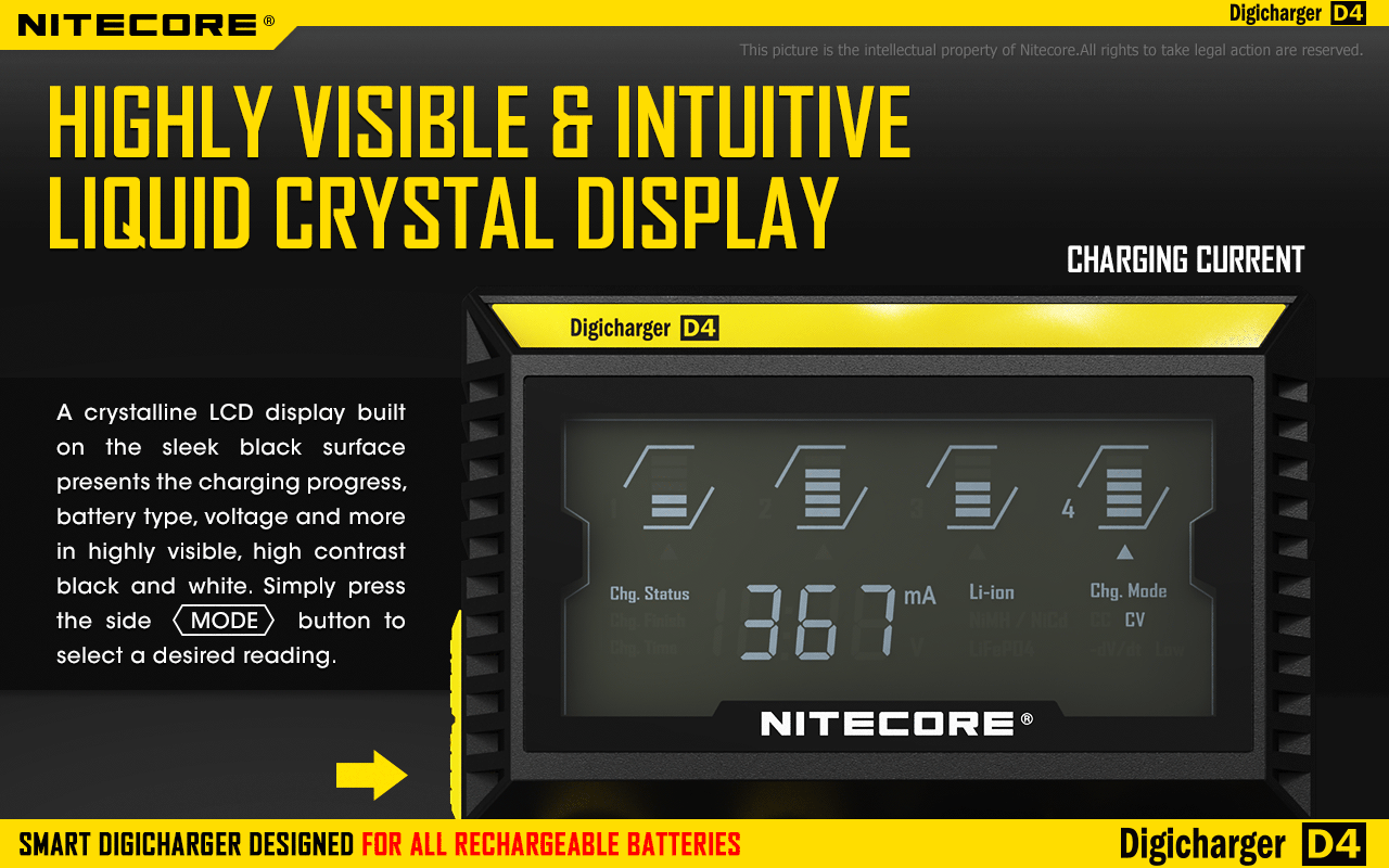 Nitecore Digicharger D4 Nabíječka univerzální s LCD