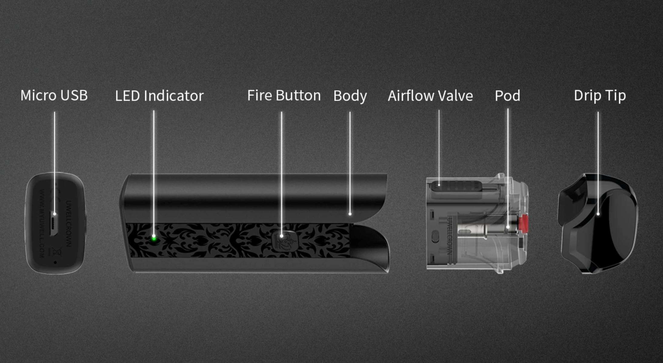 Uwell Crown POD cartridge 3ml 0,6ohm