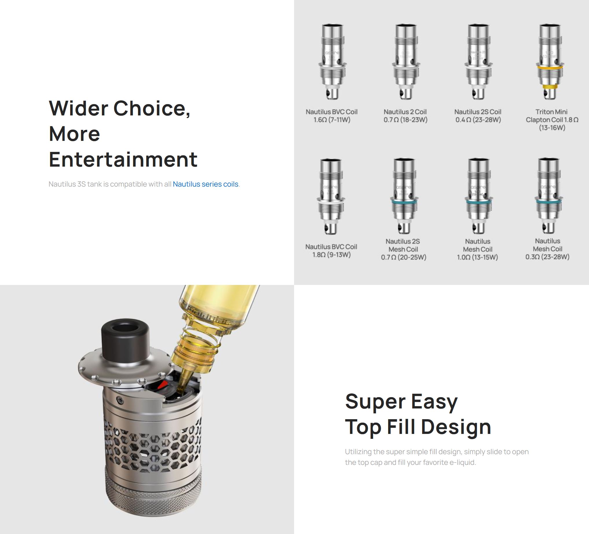 aSpire Nautilus 3S Clearomizer 4ml Black