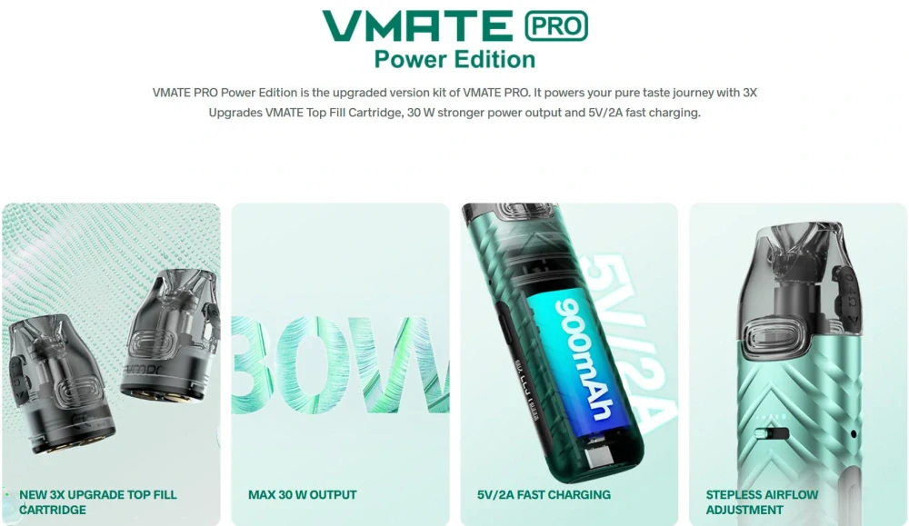 VooPoo Vmate PRO Power 900 mAh Dawn Blue 1 ks