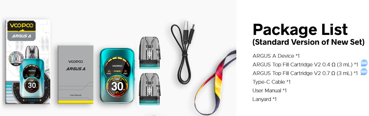 VOOPOO Argus A Pod 1100 mAh Azor Blue 1 ks