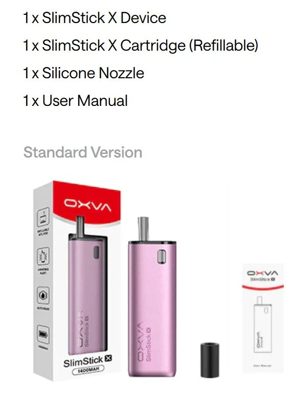Oxva SlimStick X Pod Kit 1400 mAh Pink