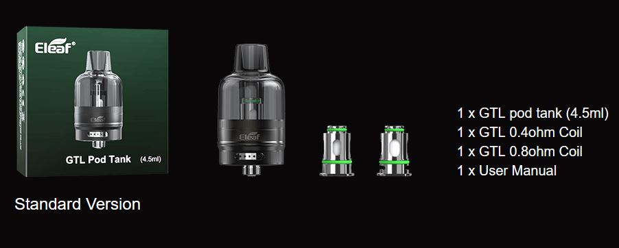 iSmoka-Eleaf GTL Pod Tank clearomizer Silver  4,5ml