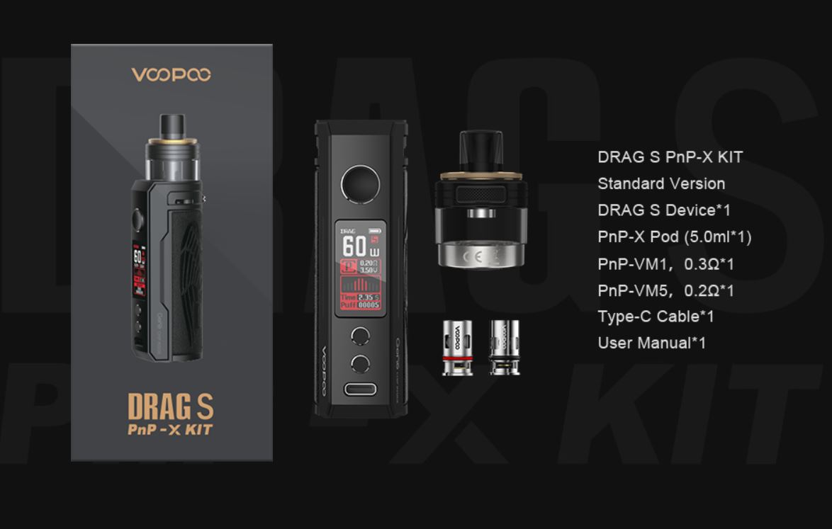 VooPoo Drag S PnP-X Pod Kit 2500mAh Eagle Black 1ks