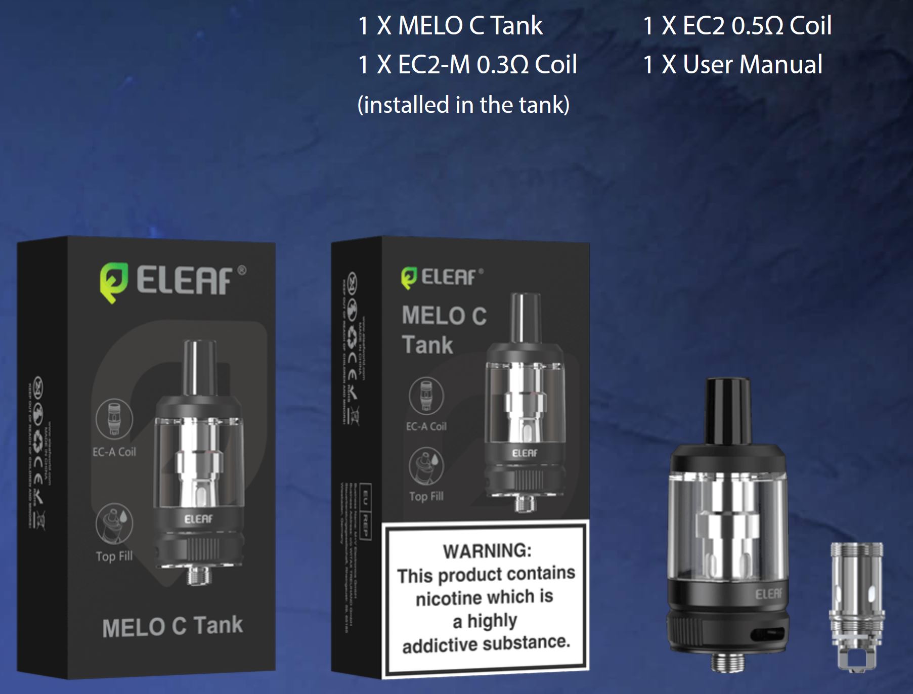 iSmoka-Eleaf Melo C clearomizer Black 5ml